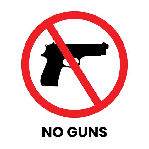 No Guns Sign Sticker with text inscription on isolated background 01 ...