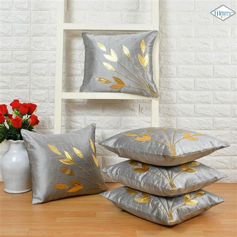 Buy MEBELS JOY Set of 5 Cushion Covers (16x16) inches, Fabric Satin ...