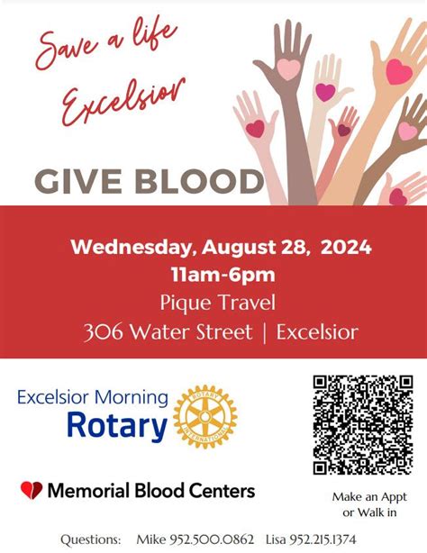 Excelsior Morning Rotary Blood Drive, Pique Travel Design, Excelsior ...