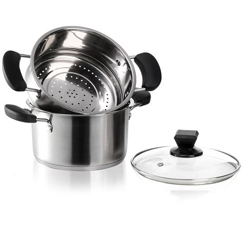 Amazon.com: ZENFUN Stainless Steel Steamer Pot with Basket, 1.8 Quart ...
