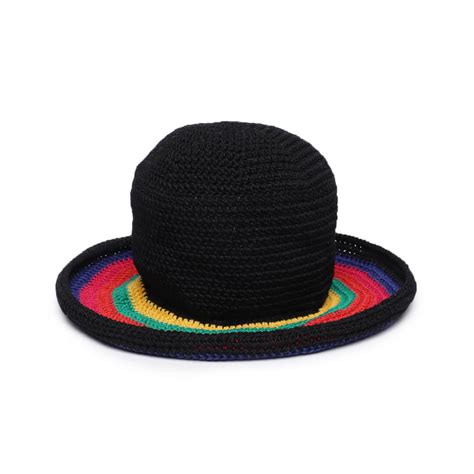 Black and Multi Crochet Sun Hat - 3242 – Magic Needles