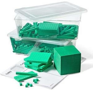 hand2mind Green Foam Base Ten Blocks Complete Set, Place Value Blocks ...