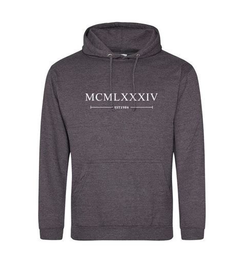 1984 Roman Numerals Hoodie, Cool Birthday Mens or Womens 38th 39th 40th ...
