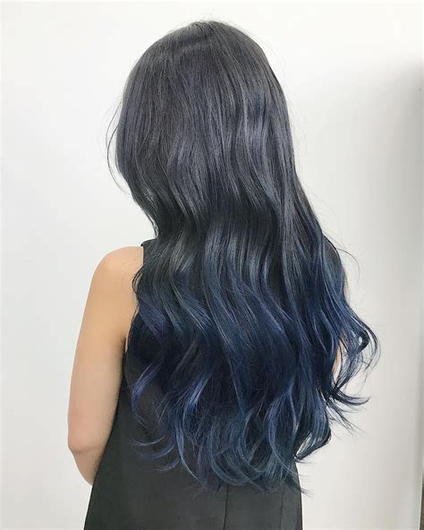 Dark Blue Grey Hair
