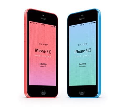 iPhone 5C Flat Design Mockup | Pixeden Club