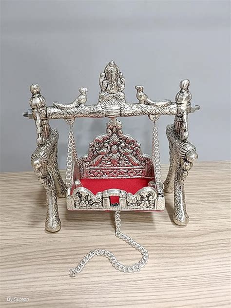 Buy Hanuman Handicraft White Plated Metal Krishna Jhula, Laddu Gopal ...
