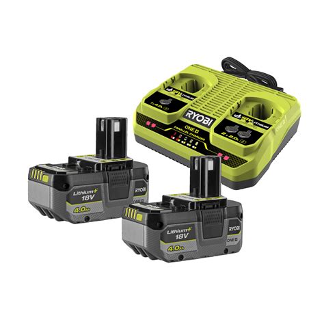 4Ah Lithium Battery Twin Pack & Dual Port Charger | RYOBI 18V ONE+ ...