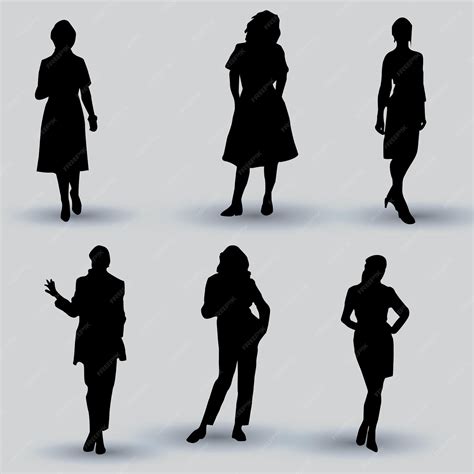 Ensemble de silhouettes de femme ou de silhouettes de fille | Vecteur ...