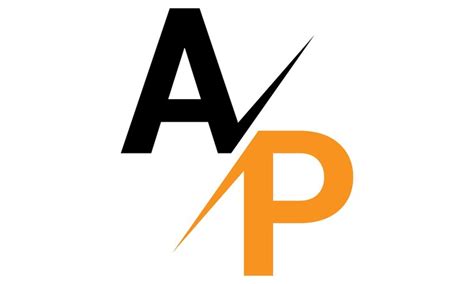 Dynamic ap monogram logo with modern diagonal cut | Premium Vector