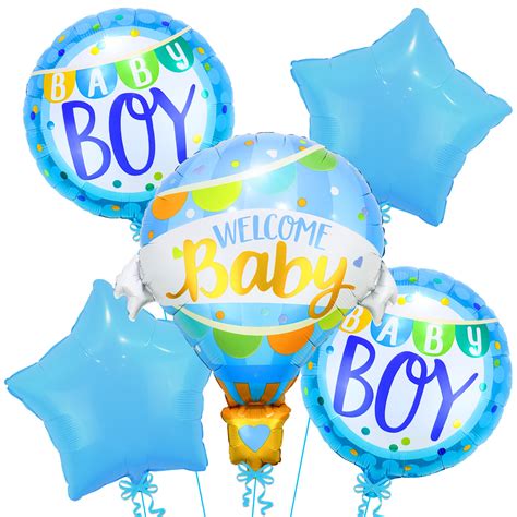 Amazon.com: KatchOn, Welcome Baby Boy Balloons - 31 Inch, Pack of 5 Its ...