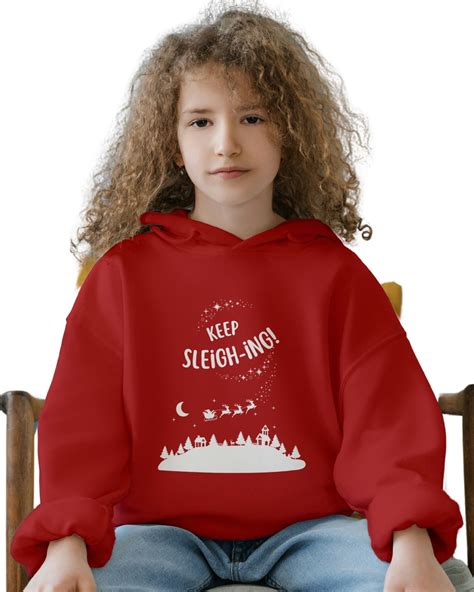 Keep Sleighing - Kids Red Hoodie