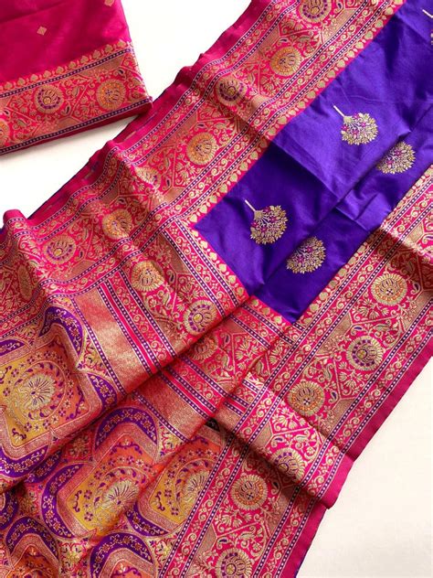 Profuse Royal Blue Soft Banarasi Silk Saree With Resplendent Blouse Pi ...