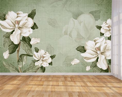 3d Magnolia Floral Wallpaper | 3d Wallpaper for Walls – Home Decoram