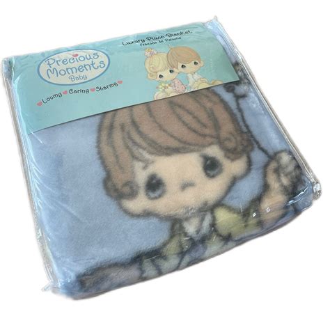 Vintage New Precious Moments Baby Blanket Luxury High Pile Plush Fleec ...