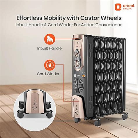 Orient Electric 11 Fin Oil Heater: 2900W, with Fan ORIENT – Electronic ...