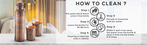 Cello Vintage Gift Set Texture Copper Water Bottle with 2 Copper Glass ...