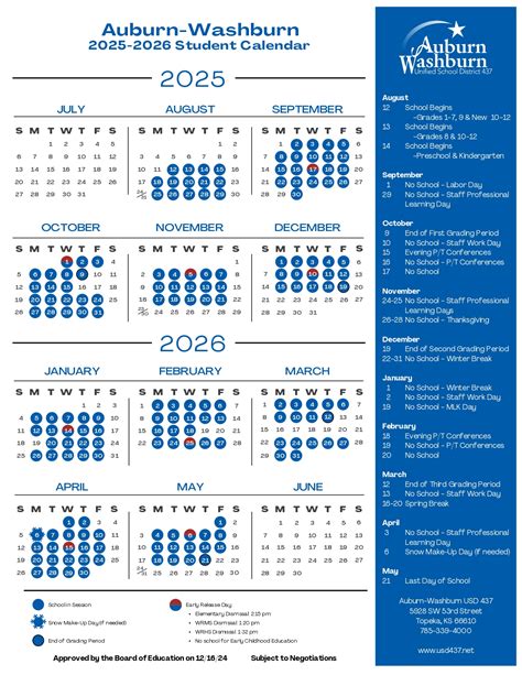 Auburn Washburn USD 437 Calendar 25-26 Revised [pdf] - EduCounty