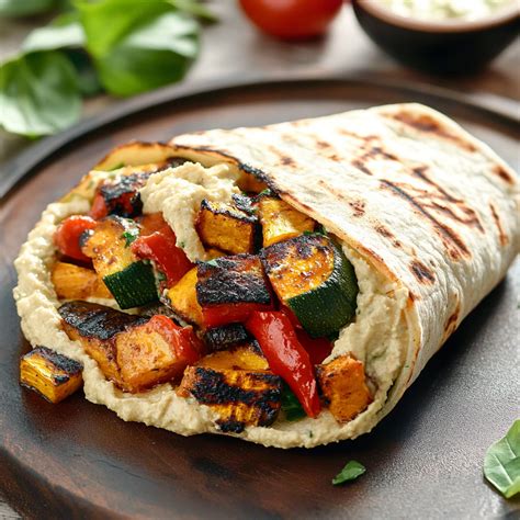 Grilled Veggie Wrap with Hummus