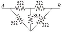 Seven resistances are connected as shown in the figure. The equivalent ...