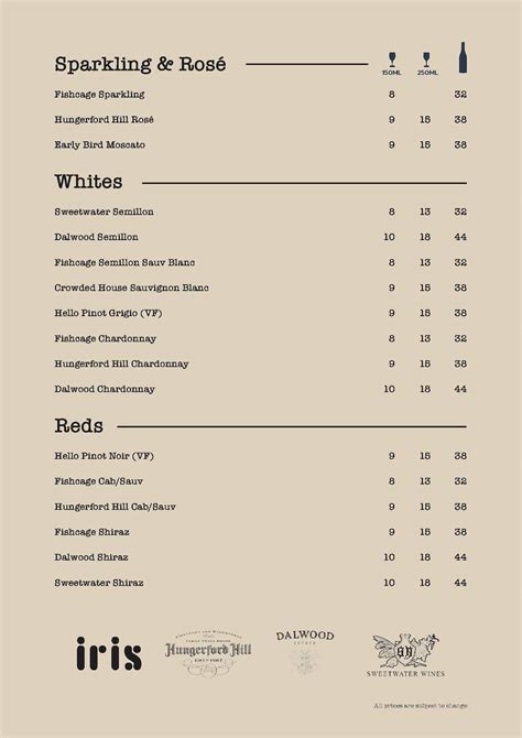 Menu at Cams Wharf Tavern cafe, Cams Wharf