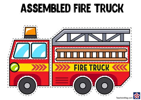 Free Printable Fire Truck Craft Template