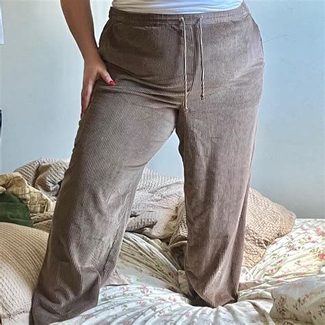 plus size corduroy pants with cargo pocket ridged,... - Depop