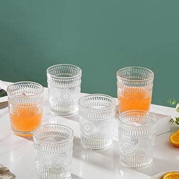 Buy Nestasia Set of 6 Embossed Glass Tumblers (250 ml Each) | Vintage ...