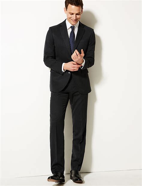 Buy Charcoal Regular Fit Suit Jacket at Marks & Spencer
