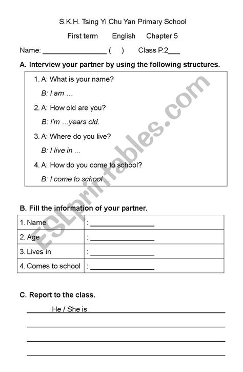 Friend Interview Worksheet 的图像结果