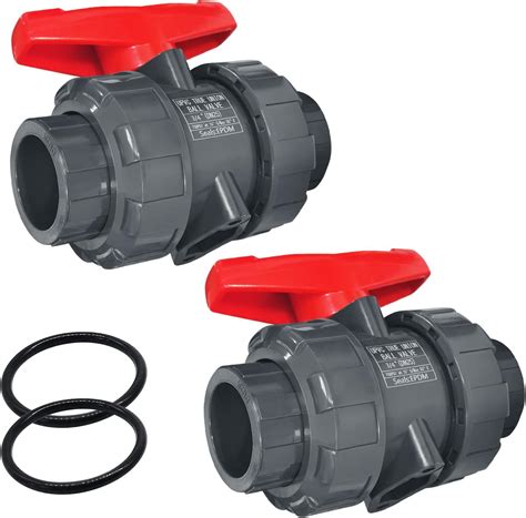Amazon.com: 2PCS PVC Union Ball Valve, 3/4" Inch (DN20) True Union Full ...