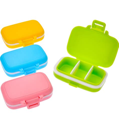 Jovitec Pill Cases 3 Removable Compartments Plastic Waterproof Pill Box ...