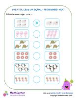 Greater, Less Or Equal – Worksheet No.5 | Worksheets | Math Center
