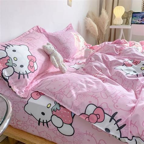 Sanrio Hello Kitty 4-Piece Twin Bedding Set with Double Pillowcase for ...