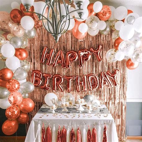Buy MIAARA Set of 60 Pcs Happy Birthday Decoration Kit Combo - Rosegold ...