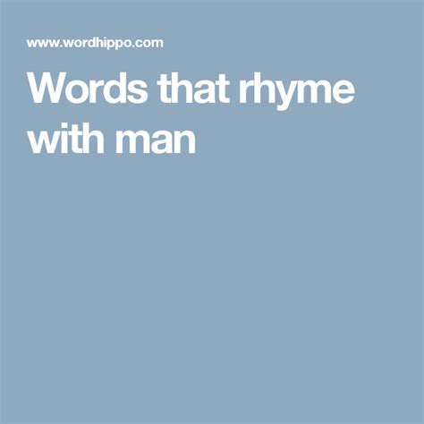 What Words Rhyme With Man - Printable Calendars AT A GLANCE