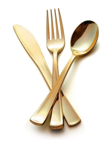 240 Pc Premium Gold Plastic Cutlery Set - Elegant Disposable Flatware