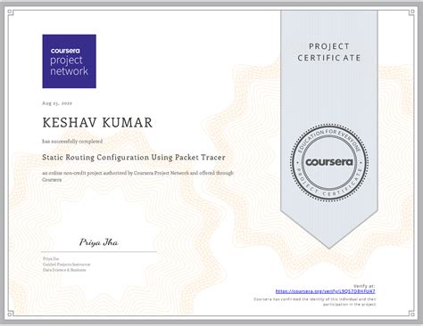 Coursera Keshav - no description as such - PROJECT CE RTIFIC AT E E D U ...