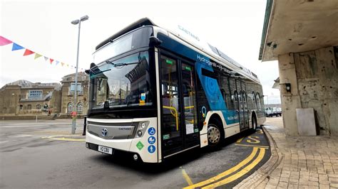 A bus, using locally produced green hydrogen, starts trials in Bridgend, Wales. David Thomas ...