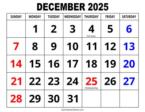 December 2025 Calendar Image - Free Printable Calendar