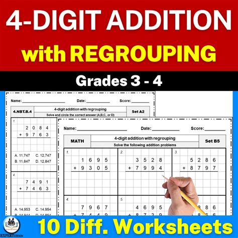 4-Digit Addition With Regrouping Worksheets | Differentiated ... - Worksheets Library