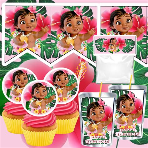 Baby Moana Birthday Party Printable Files | Moana birthday party, Party ...