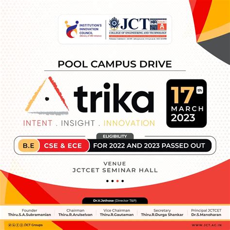 Placed Students | JCT Engineering