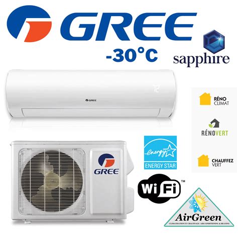 Thermopompe Murale (-30°C) GREE SAPPHIRE 12000 BTU Installation ...