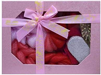 Buy EZ Life 5 Pcs Spa Bath Hamper Set - Pink - Loofah, Scrubber, Brush ...