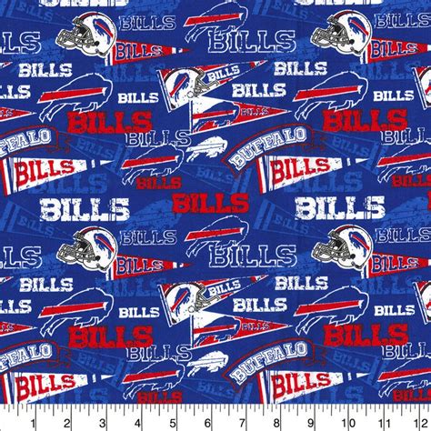 Buffalo Bills Fabric By The Yard NFL Licensed Logo Prints | Etsy