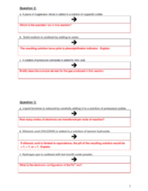 Net Ionic Equations | Science, Chemistry, Chemical-reactions - Worksheets Library