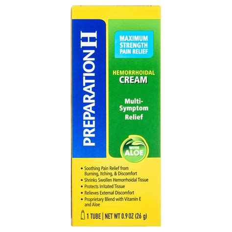 Preparation H Maximum Strength Hemorrhoid Cream with Aloe for Soothing ...