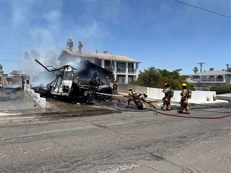 Recreational vehicle catches fire in southeast Las Vegas valley