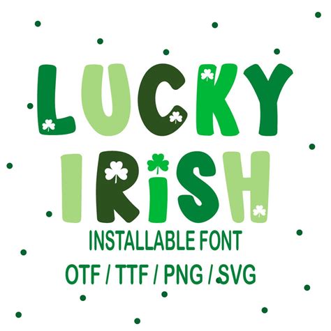 Shamrock Font TTF, St Patrick's Day Font, Lucky Clover Font, Cute ...