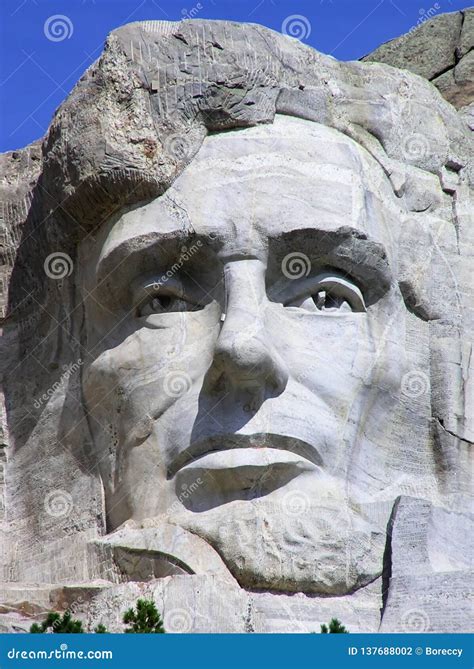 Abraham Lincoln Face at Mount Rushmore, South Dakota, USA Stock Photo ...